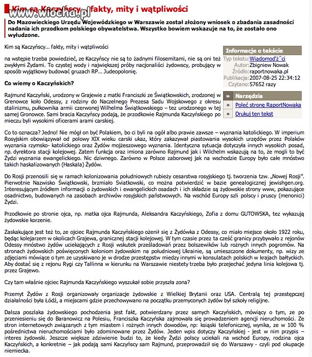 Kaczyński wytyka Żydowskie pochodzenie...