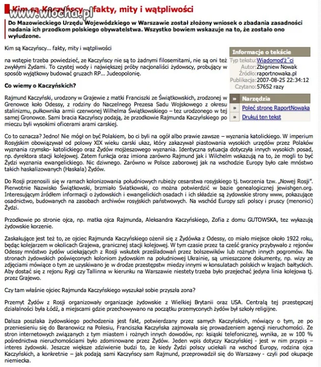 Kaczyński wytyka Żydowskie pochodzenie...