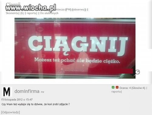 Informacja przy drzwiach