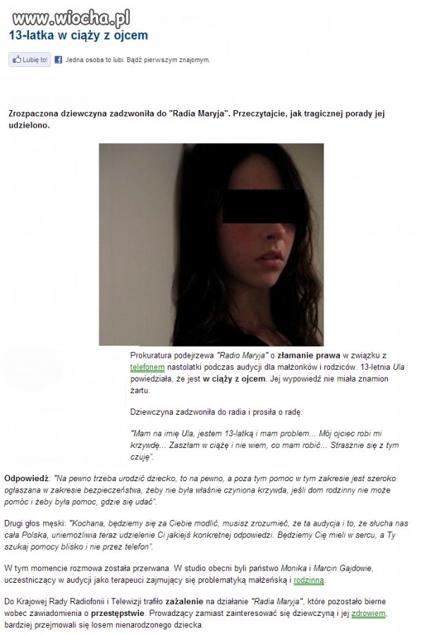 13-latka w ciąży z ojcem