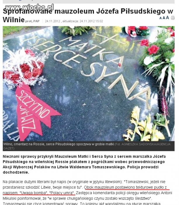 Sprofanowano mauzoleum Józefa Piłsudskiego.