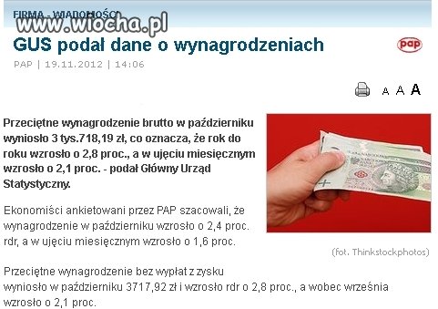 Przeciętne wynagrodzenie w Polsce - 3718,19zł
