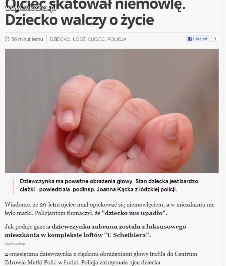 Ojciec skatował niemowlę...