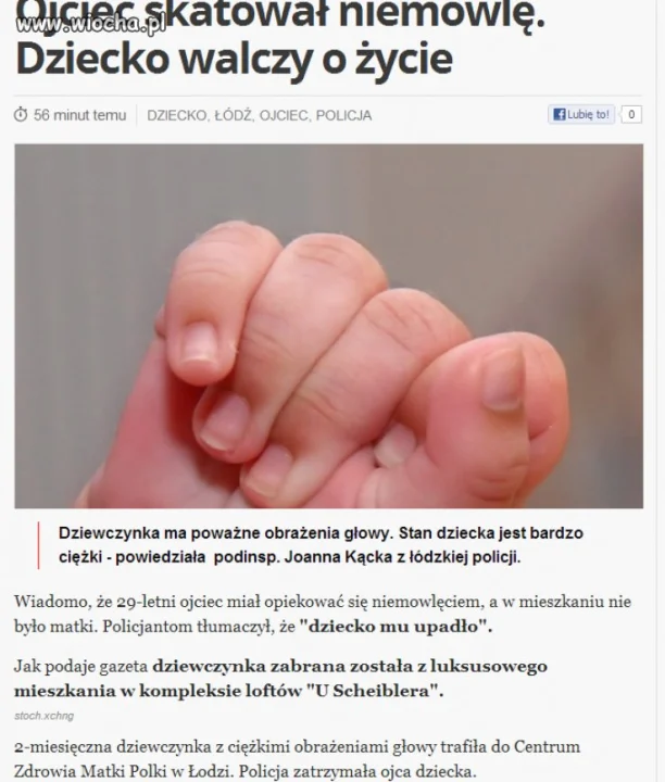 Ojciec skatował niemowlę...