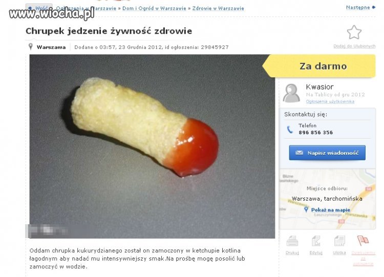 Czego to ludzie nie chcą sprzedać