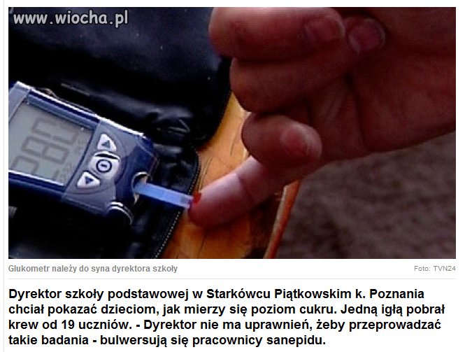 Chciał pokazać, jak zmierzyć poziom cukru.