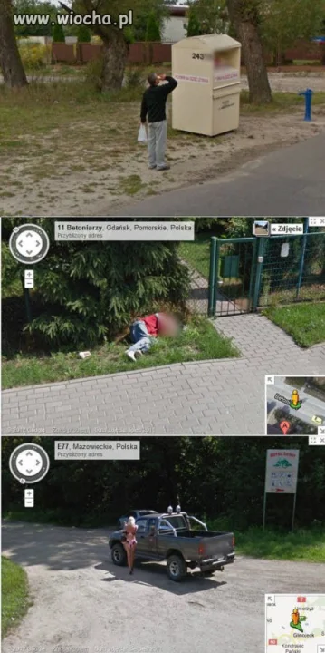 Polska wiocha na google maps