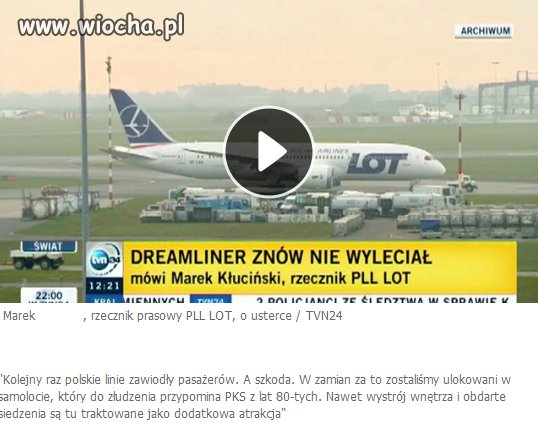 Wielki, ekskluzywny, wspaniały dreamliner