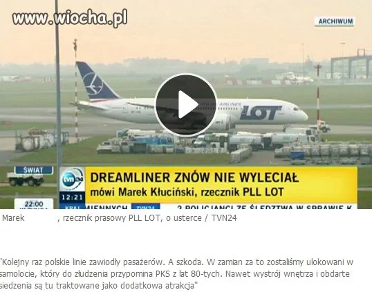 Wielki, ekskluzywny, wspaniały dreamliner