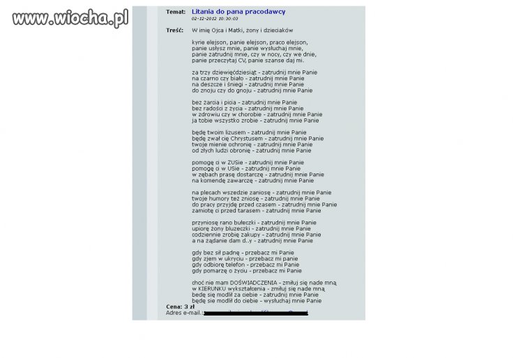 Litania do Pracodawcy