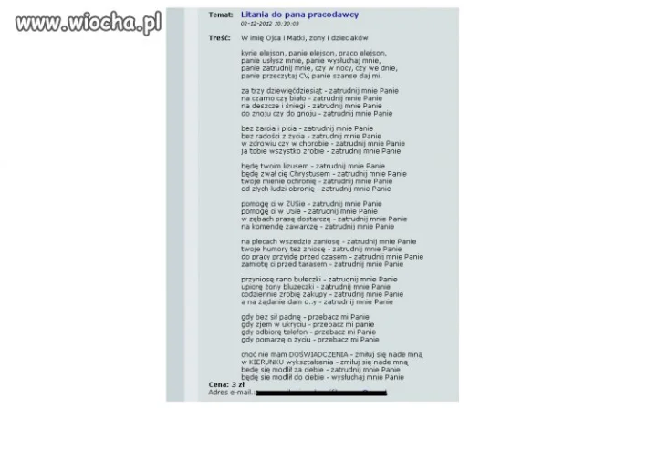 Litania do Pracodawcy