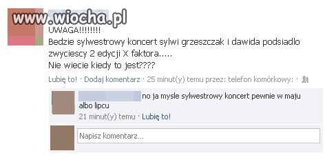 Nie dość, że nie wie kiedy jest sylwester
