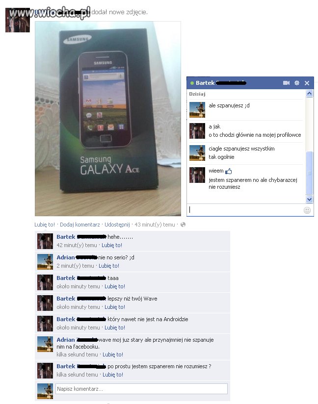 Szpan na facebooku.
