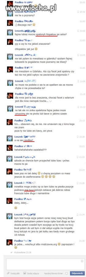 Podryw Leszka na fb 
