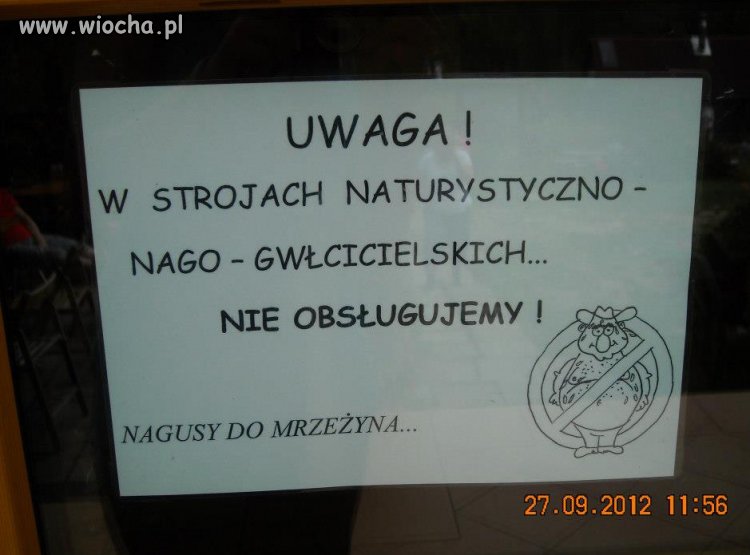 Nietypowa informacja dla klientów...