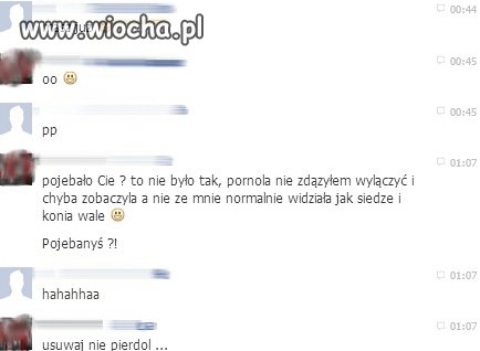 Dzieli się tym, że matka go przyłapała.