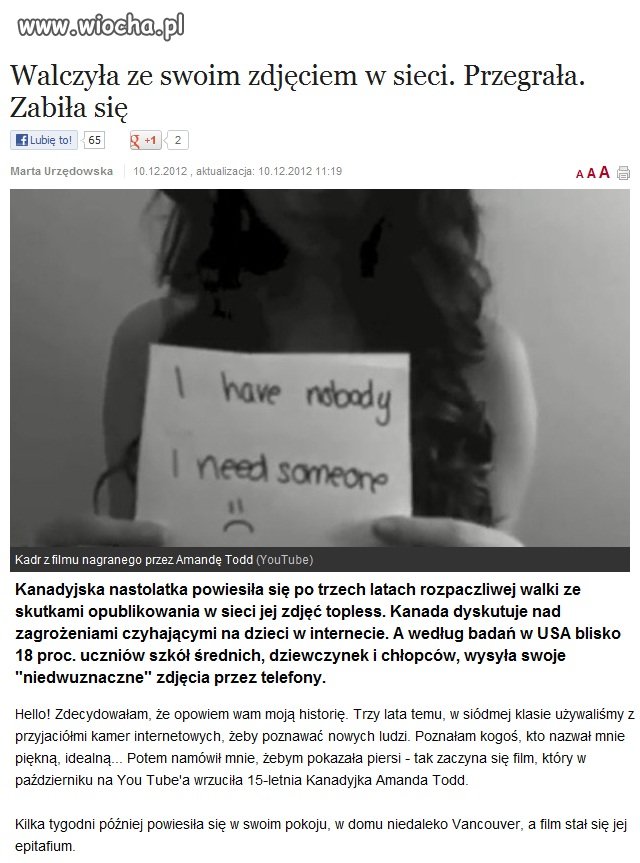 Przemyśl to nim wrzucisz zdjęcie na WIOCHA...