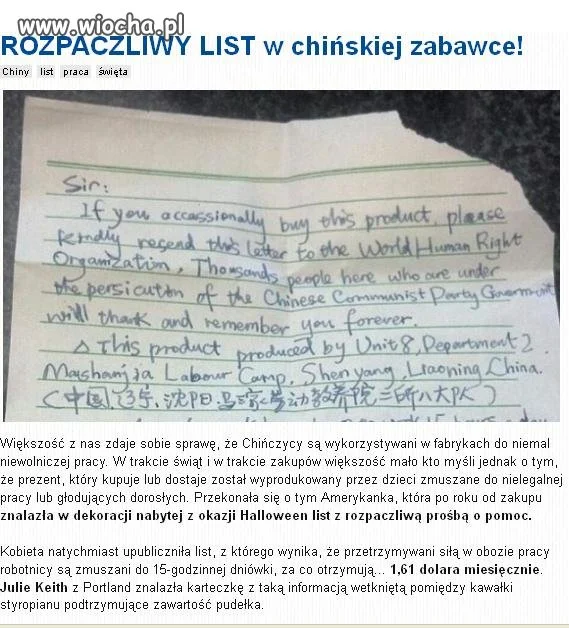 Rozpaczliwe wołanie o pomoc