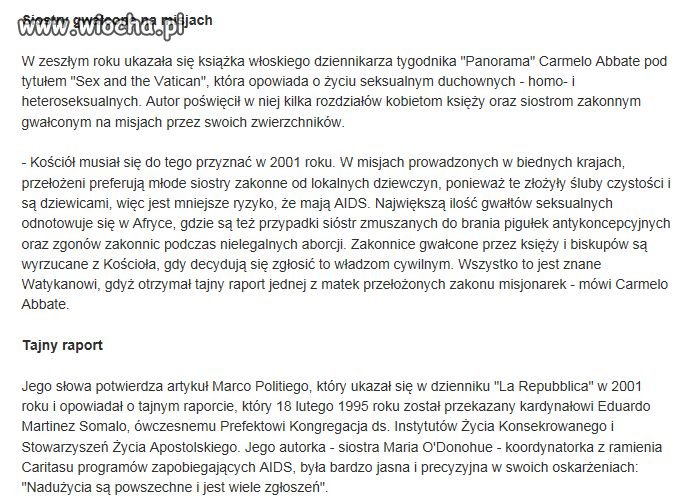 Czy zbrodnie kościoła jeszcze kogoś dziwią?