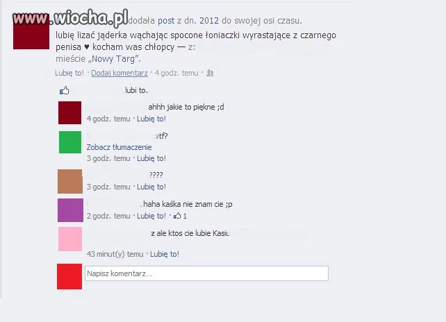 Wiocha na facebooku...