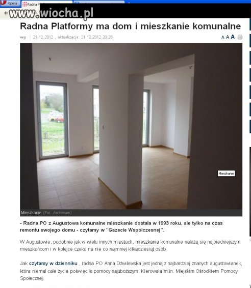Radna PO Dostała mieszkanie komunalne na czas 