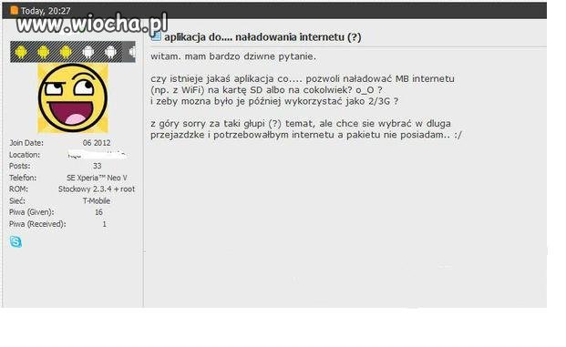 Aplikacja do naładowania internetu