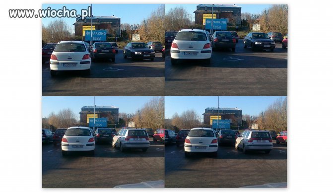 Parking Tesco w Świeciu... 6 miejsc parkingowych