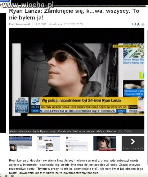 Pismaki oskarżyły niewinnego gościa o masakrę
