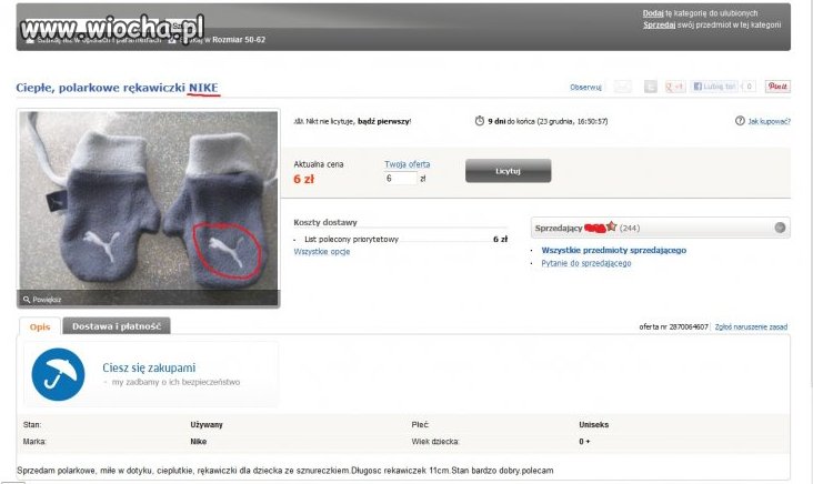 Ciepłe, polarowe rękawiczki NIKE !