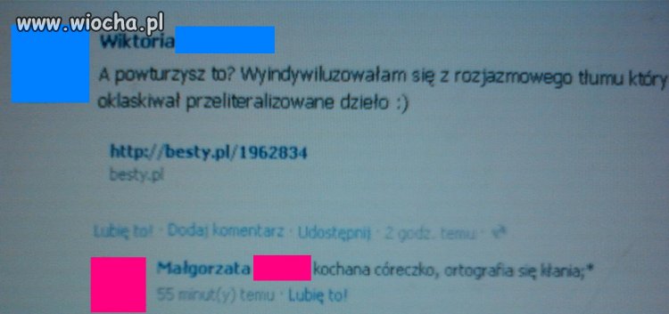 Mama córce na fb