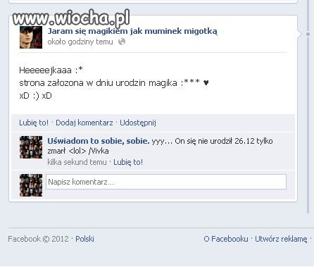 Wczoraj została założona strona na FB...