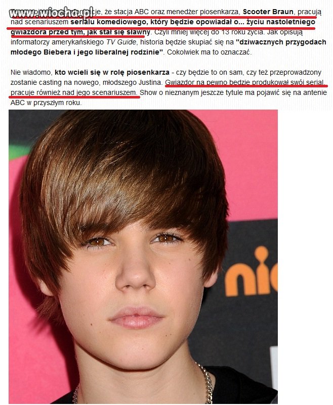 Serial o Bieberze - to dopiero będzie komedia. 