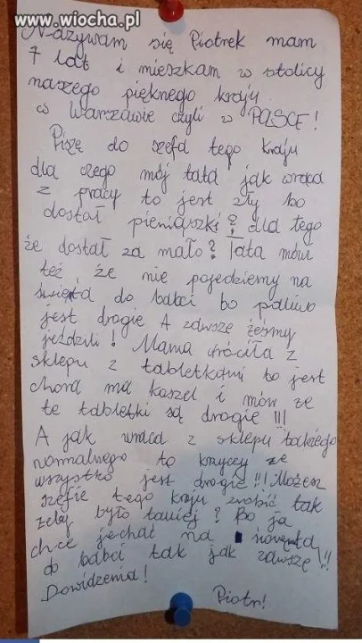 Piszę do szefa tego kraju...