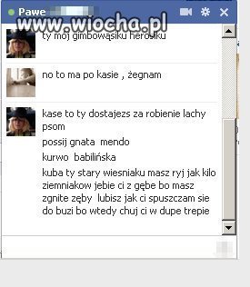 Typowa wiadomość przypadkowego gimbusa.