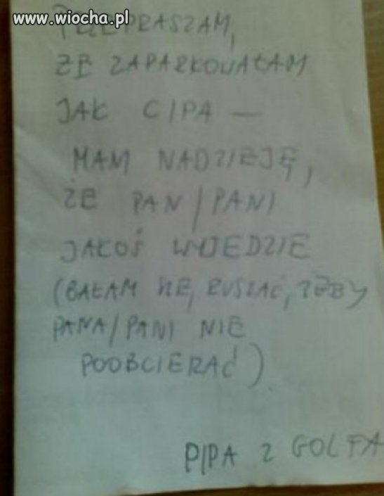Szczere przeprosiny
