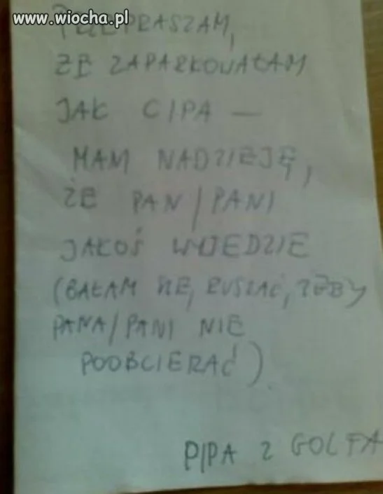 Szczere przeprosiny