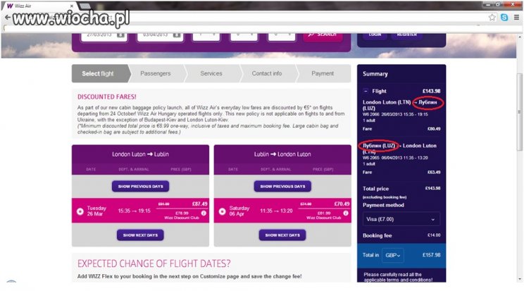 Lublin jest w Rosji? - wg Wizzaira tak