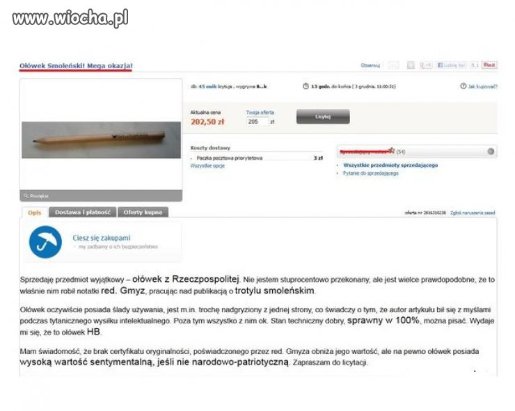 Ołówek Smoleński  Mega okazja 