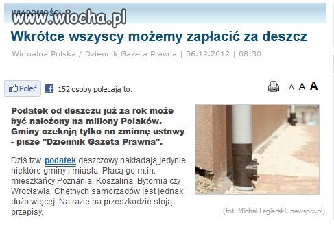 Podatek od deszczu...