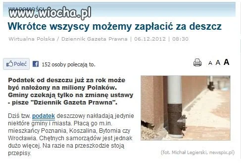 Podatek od deszczu...