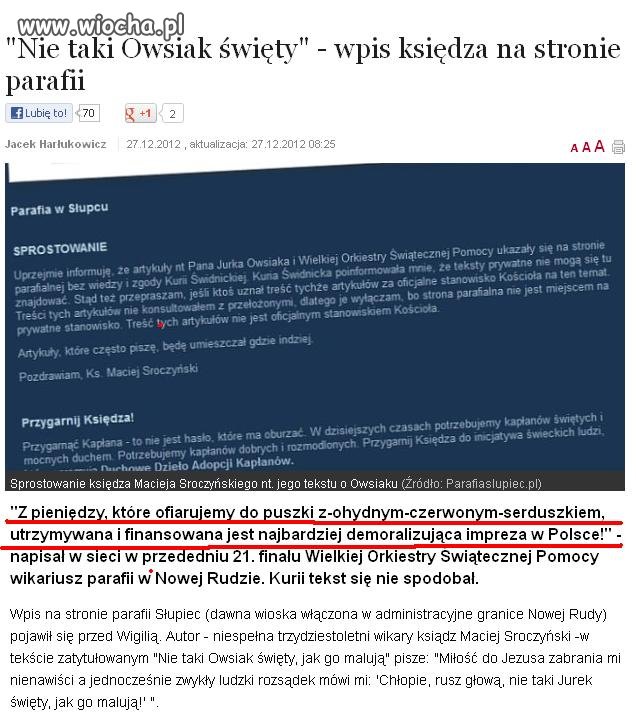 Ksiądz powiedział- OHYDNE!!! czerwone serduszko Owsiaka