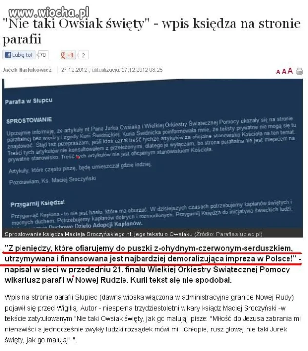 Ksiądz powiedział- OHYDNE!!! czerwone serduszko Owsiaka