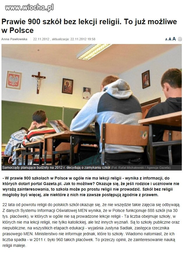 Matura z religii??? teraz wiadomo skąd taki nacisk