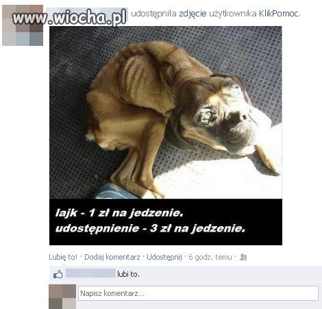 Nic mu nie pomoże jak dam lajka albo udostępnie 