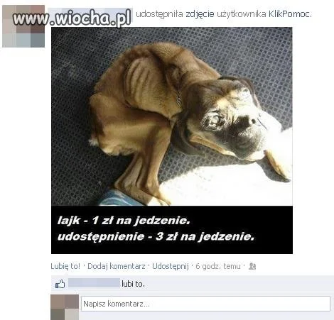 Nic mu nie pomoże jak dam lajka albo udostępnie 