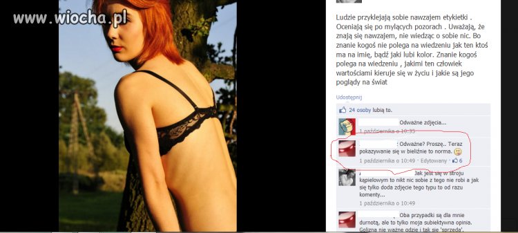 Zdjęcia w bieliźnie na fb norma czy wiocha ?