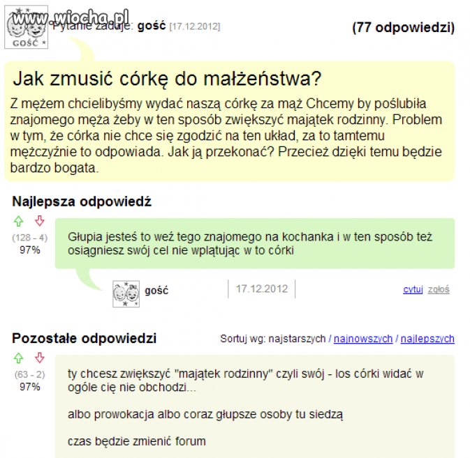Jak zmusić córkę do małżeństwa...