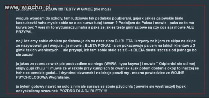 14 letni ganster opisuje swoje życie na stronce