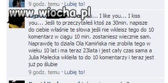 Wklej to do 10 komentarzy, a weźmiesz ślub!