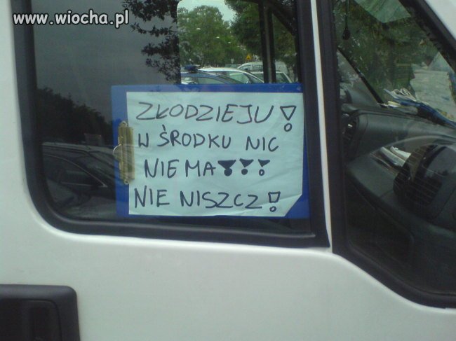 Ważna wiadomość do złodzieja.